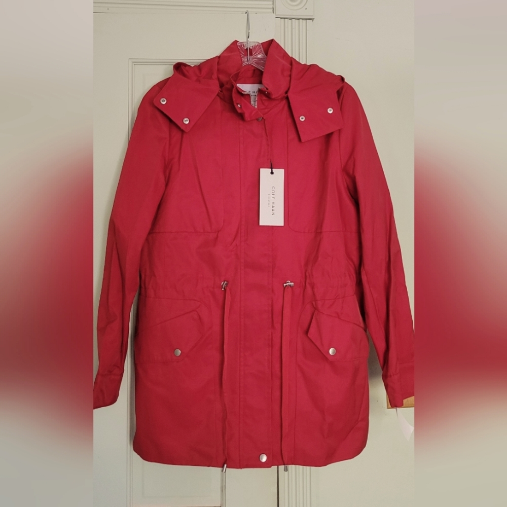 Cole Haan Signature Women's Adjustable Rain Short Coat NWT
